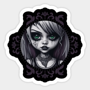 Gothic Portrait Girl! Sticker